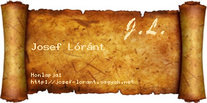 Josef Lóránt névjegykártya